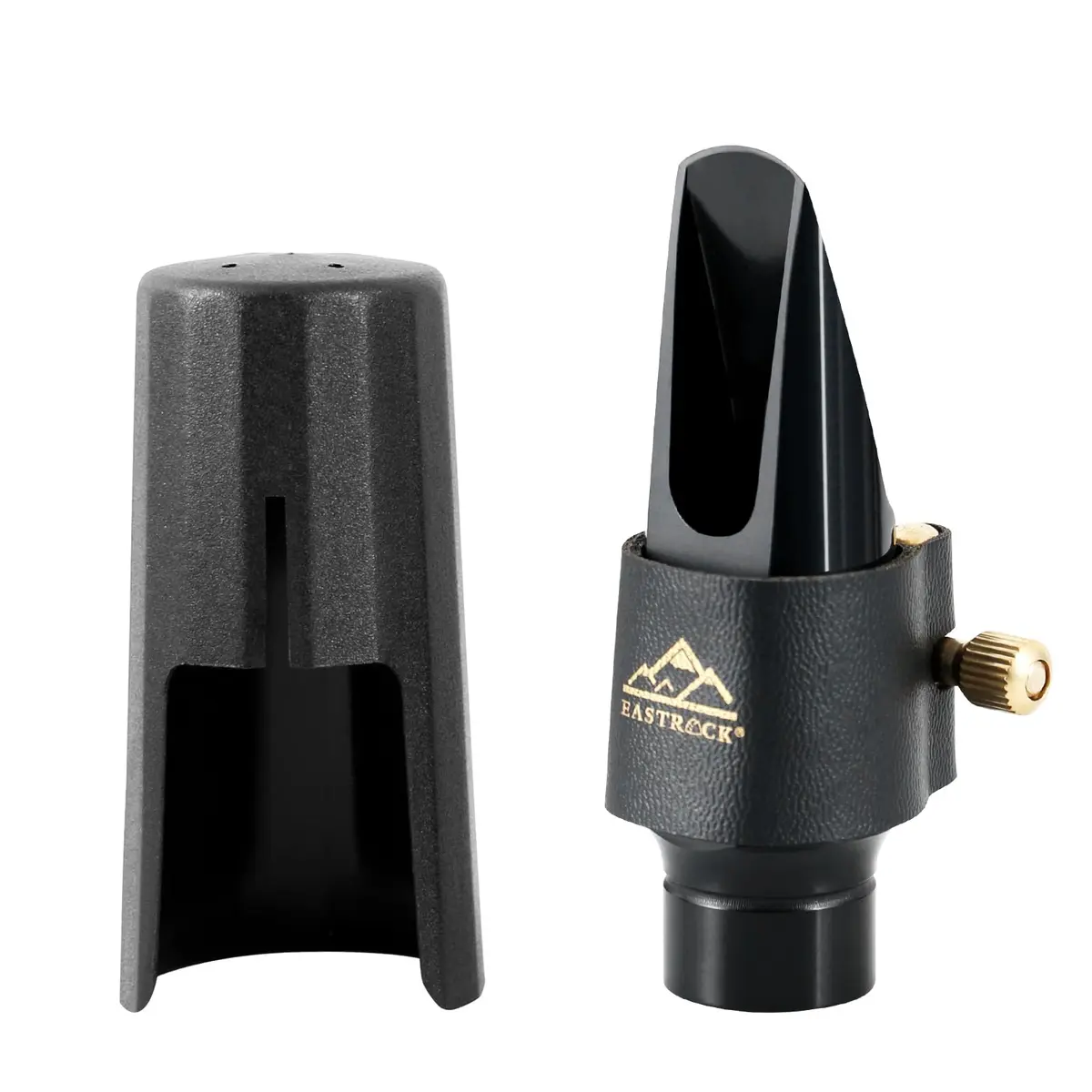 EASTROCK Alto Saxophone Mouthpiece Kit with Leather Ligature & Cap, Black | Professional Musical Instrument Accessory for Beginners & Musicians - view 6