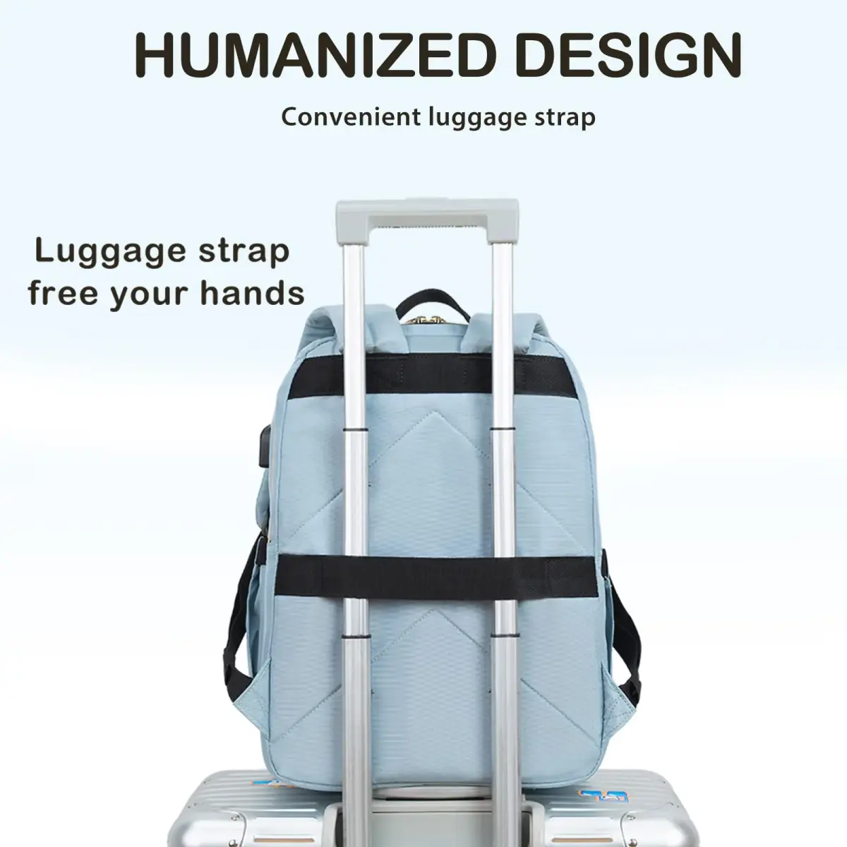 VANKEAN Quilted Light Blue Laptop Backpack 20L (0.72 kg) | Waterproof Nylon Bag for 15.6 Inch Laptops - view 5