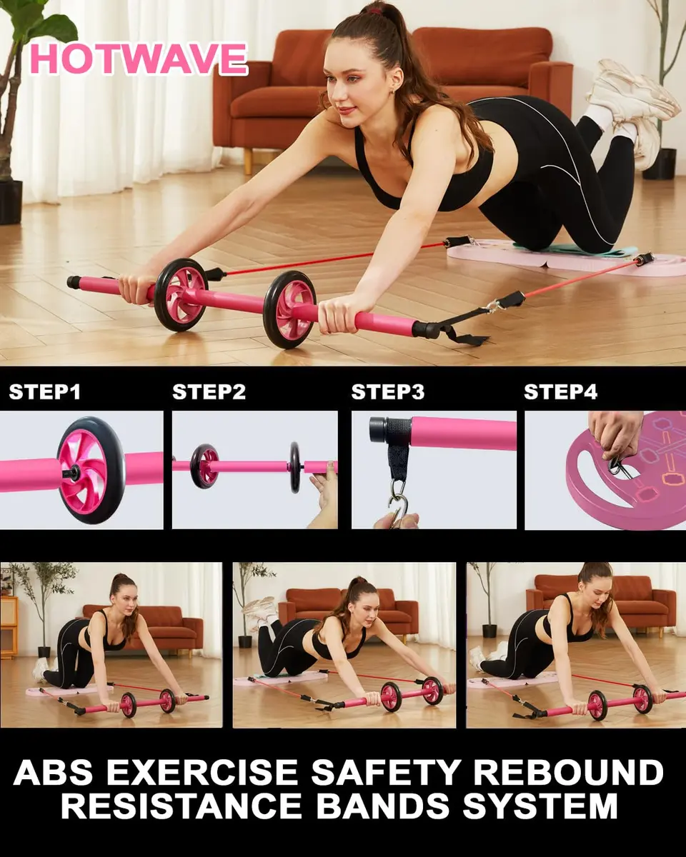 HOTWAVE Push Up Board, Foldable Portable 20 in 1 Fitness System with Resistance Bands - view 5
