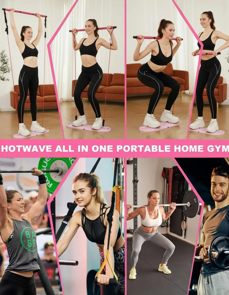 HOTWAVE Push Up Board, Foldable Portable 20 in 1 Fitness System with Resistance Bands - view 3