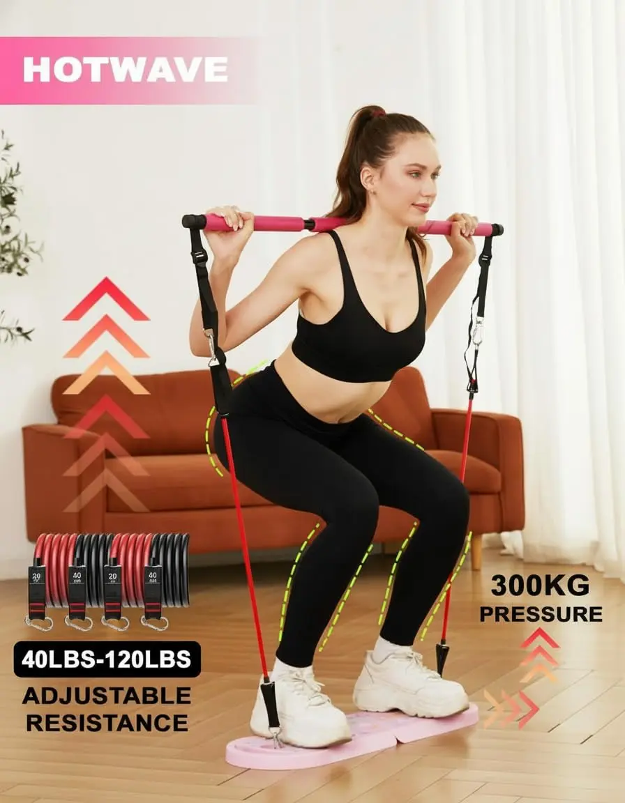 HOTWAVE Push Up Board, Foldable Portable 20 in 1 Fitness System with Resistance Bands - view 4