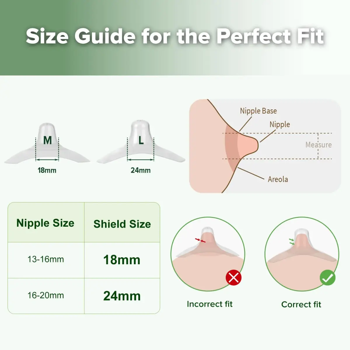 haakaa Nipple Shields for Nursing with Storage Case, 24mm (0.85 Fl Oz) | Ultra-Thin Food-Grade Silicone for Latch Issues - view 6