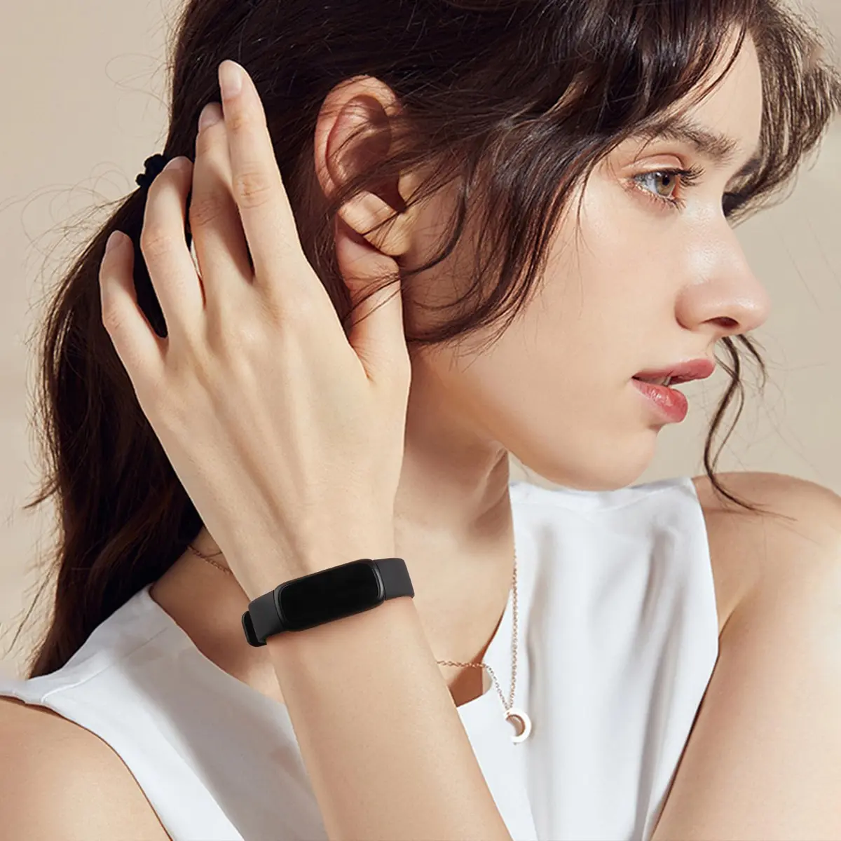 Meliya Fitbit Inspire 3 Bands Women Men | Soft Silicone Sport Strap, Adjustable, Black - view 5