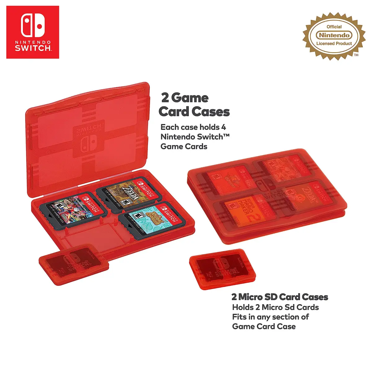 Game Traveler Deluxe Licensed Travel Case for Nintendo Switch OLED, Switch & Lite | Red Ballistic Nylon - view 7