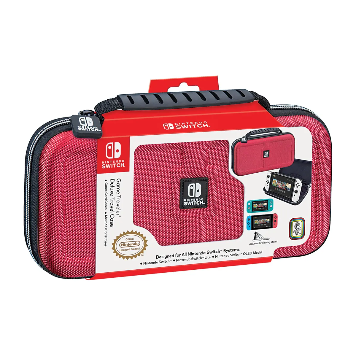 Game Traveler Deluxe Licensed Travel Case for Nintendo Switch OLED, Switch & Lite | Red Ballistic Nylon - view 8