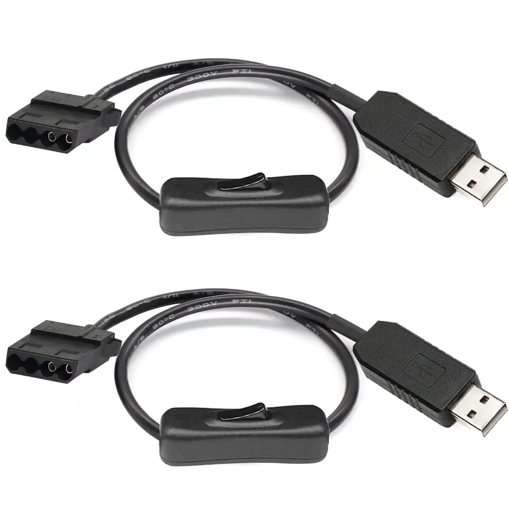 Gebildet Full Speed 12V Voltage Step-Up USB to 4-Pin PC Fan Cable | Power Adapter for Fans - main product image