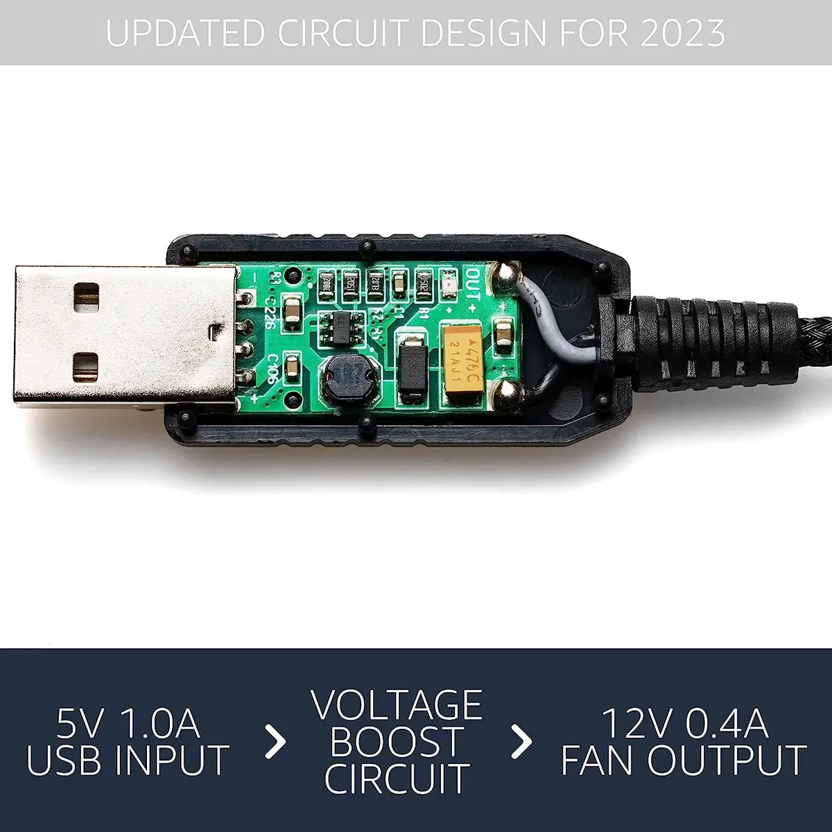 Gebildet Full Speed 12V Voltage Step-Up USB to 4-Pin PC Fan Cable | Power Adapter for Fans - view 4