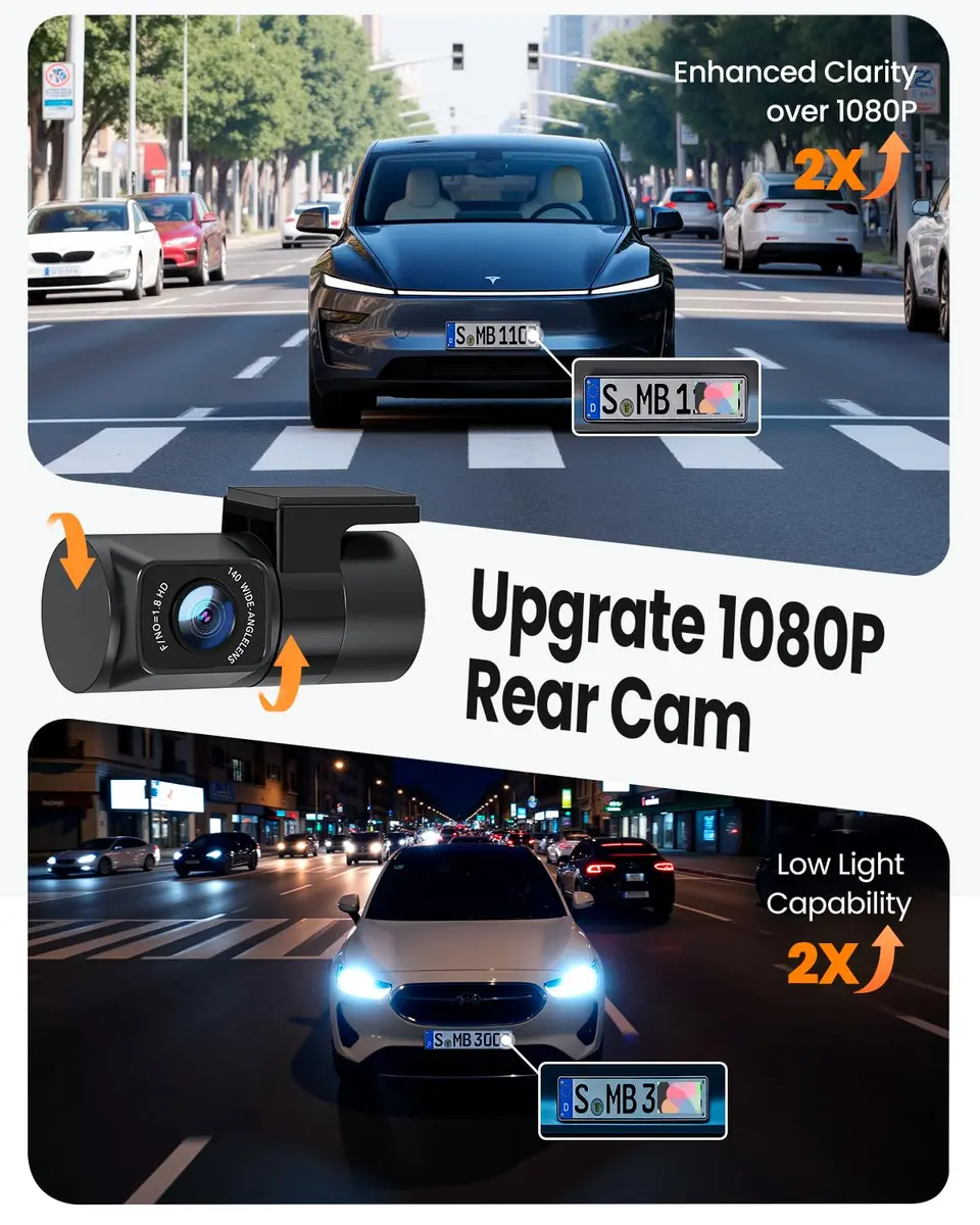 YEECORE 4K Dash Cam Front and Rear, Built-in WiFi GPS, 3" IPS Screen | Ultra HD 4K+1080P Dual Dash Cam with Night Vision - view 4