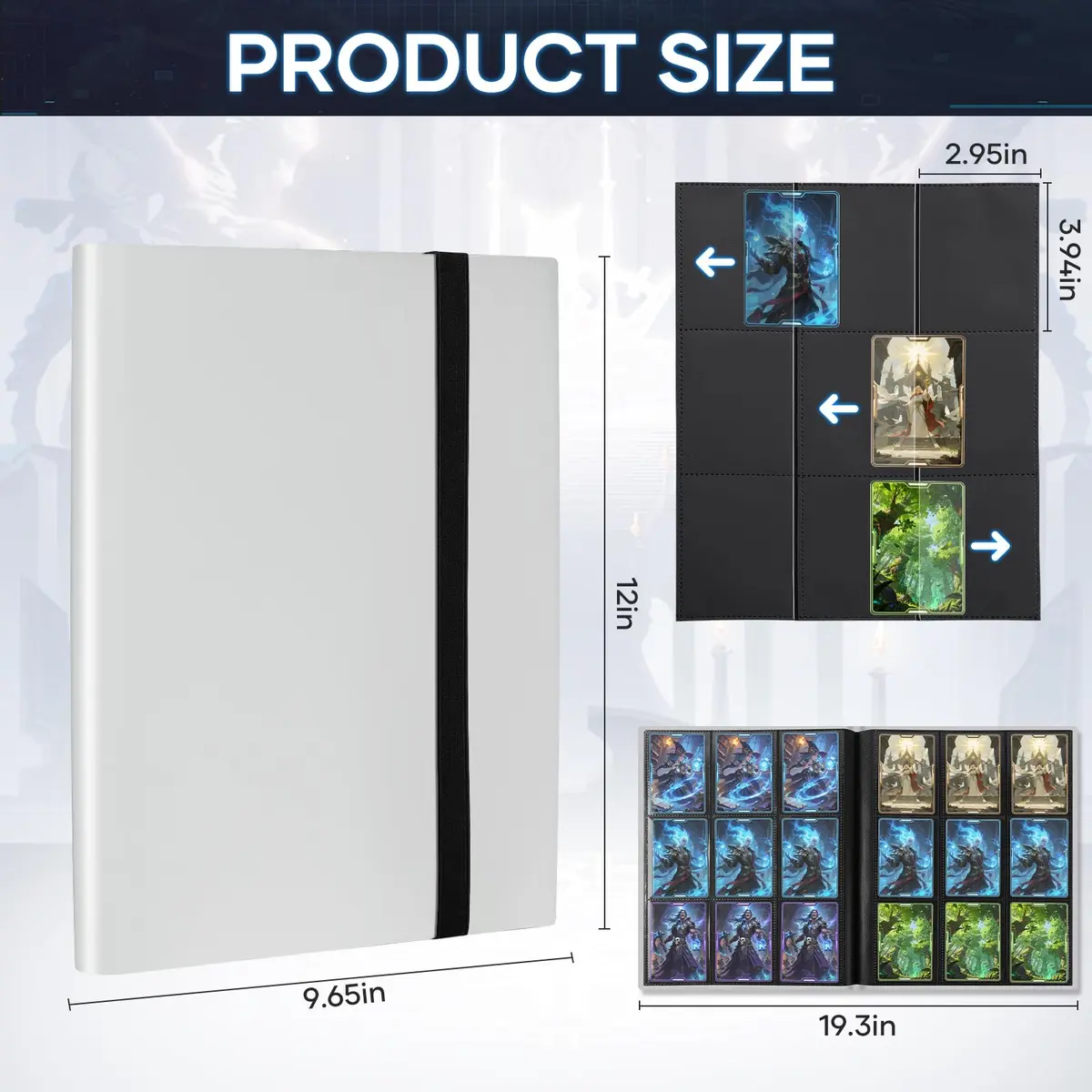TiopLior Card Binder Album Folder Book Fit for MTG Baseball Football Sports Cards | Large Capacity, Durable Polypropylene, White - view 2