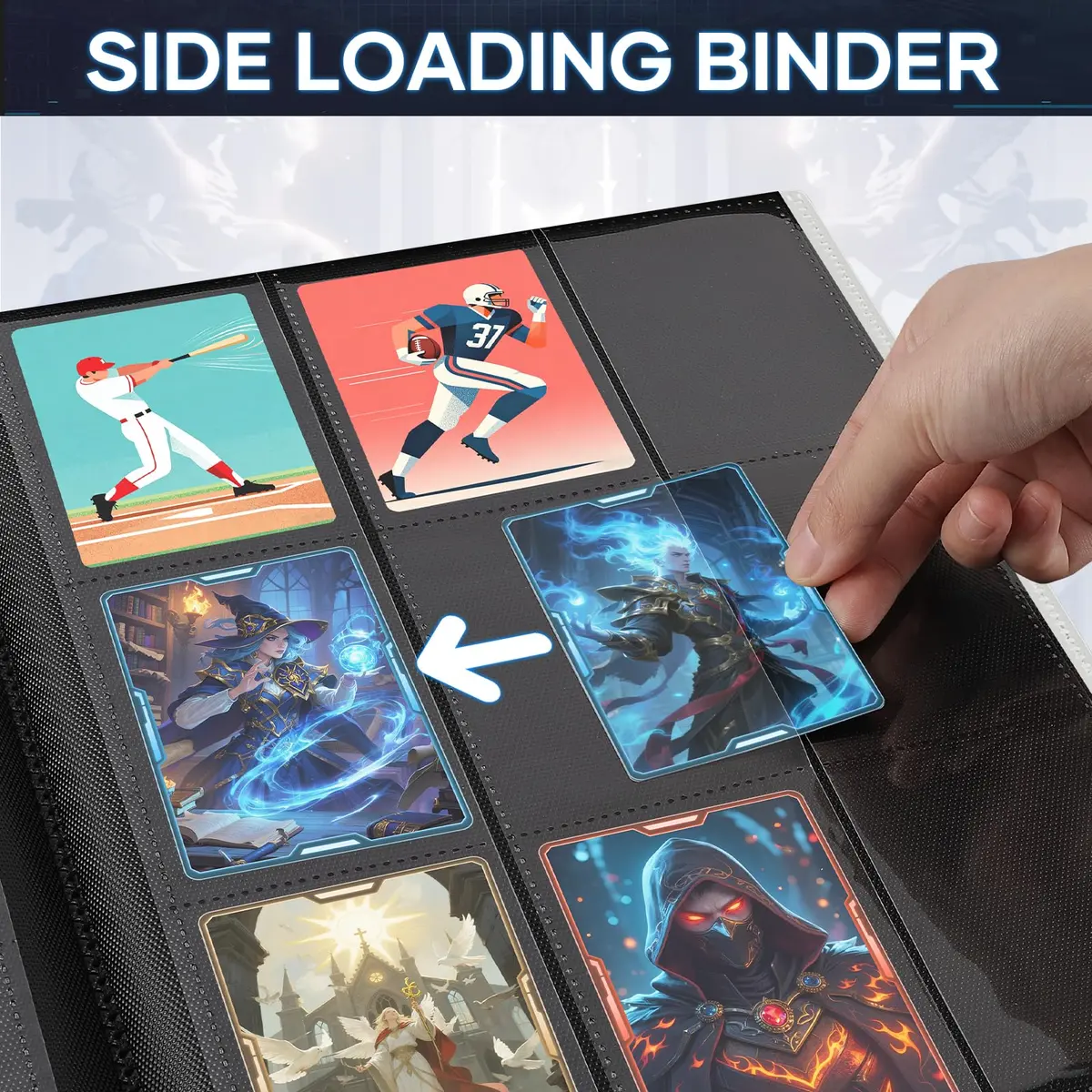 TiopLior Card Binder Album Folder Book Fit for MTG Baseball Football Sports Cards | Large Capacity, Durable Polypropylene, White - view 4