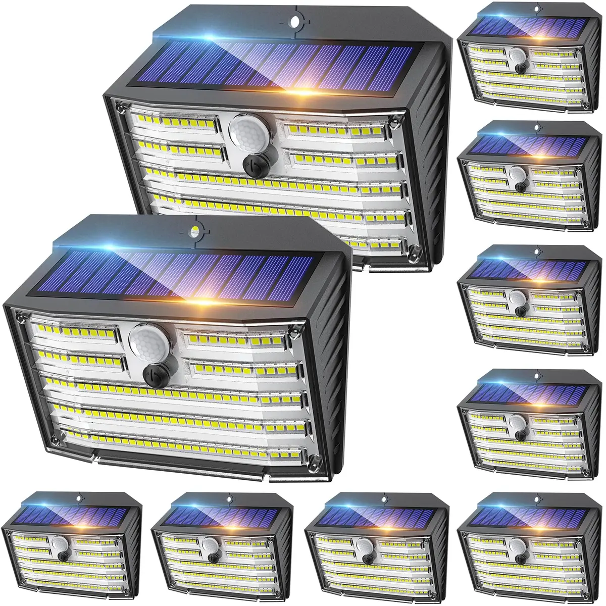 CLAONER Solar Lights Outdoor 10 Pack | Wireless Motion Sensor Waterproof Wall Lights - main product image