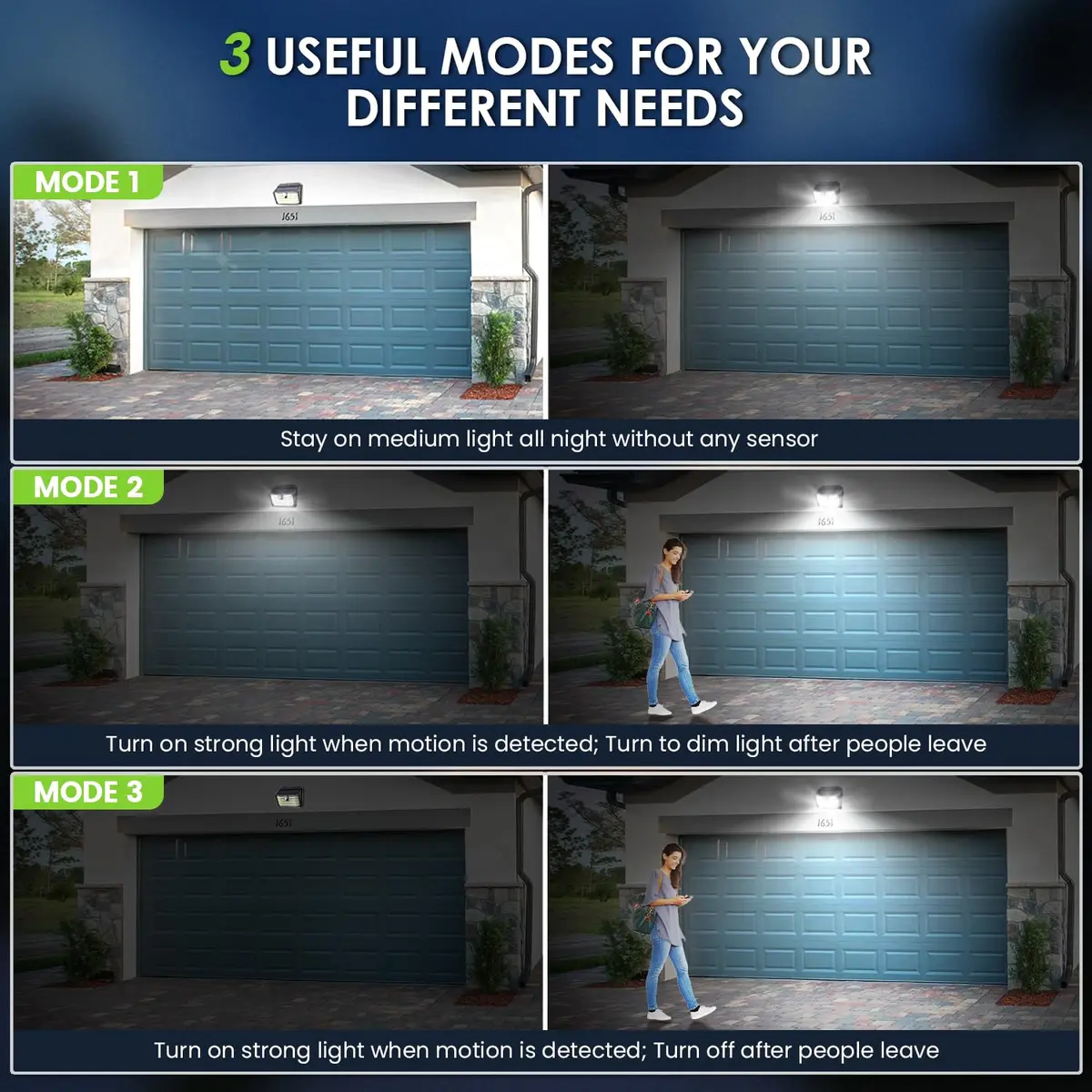 CLAONER Solar Lights Outdoor 10 Pack | Wireless Motion Sensor Waterproof Wall Lights - view 5