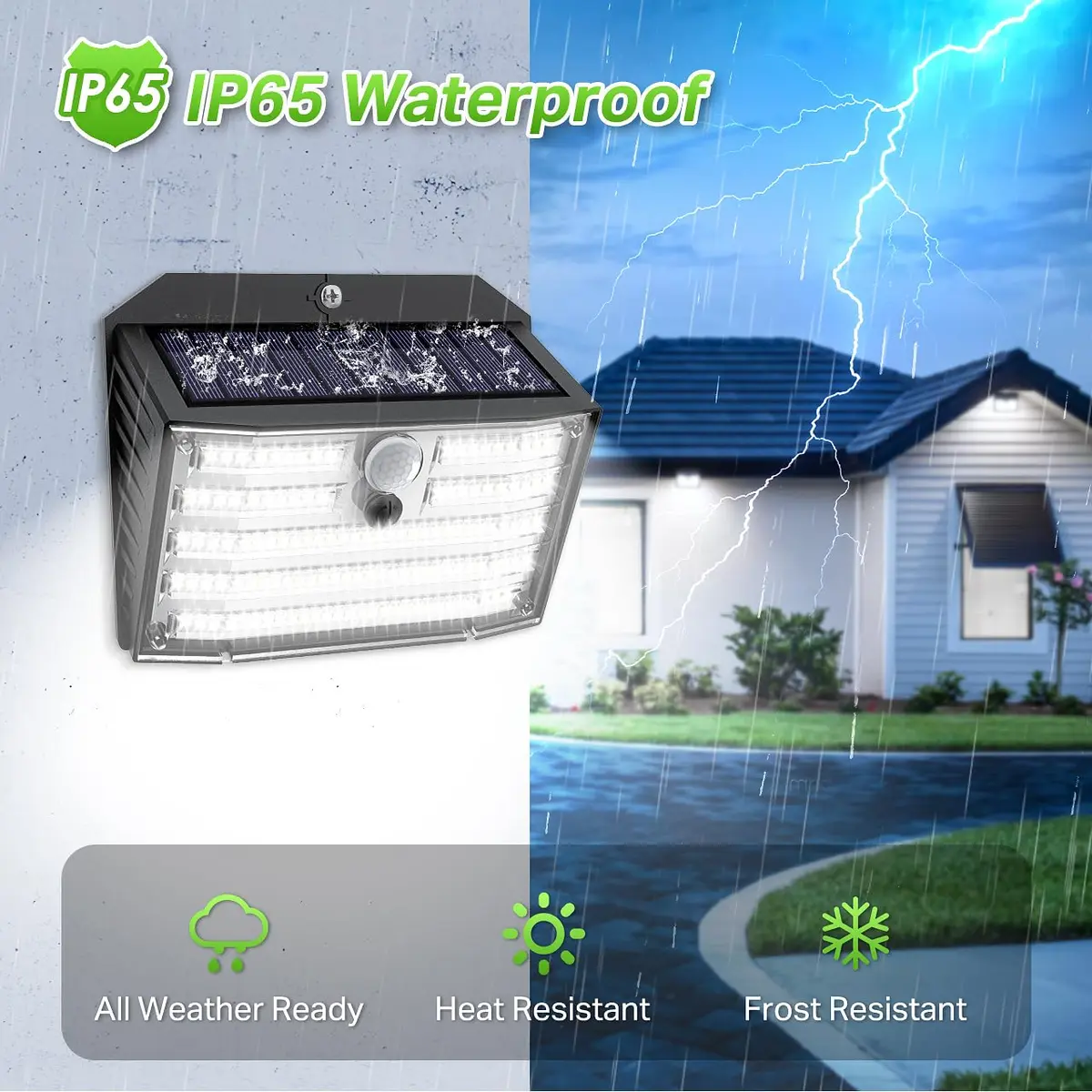 CLAONER Solar Lights Outdoor 10 Pack | Wireless Motion Sensor Waterproof Wall Lights - view 6
