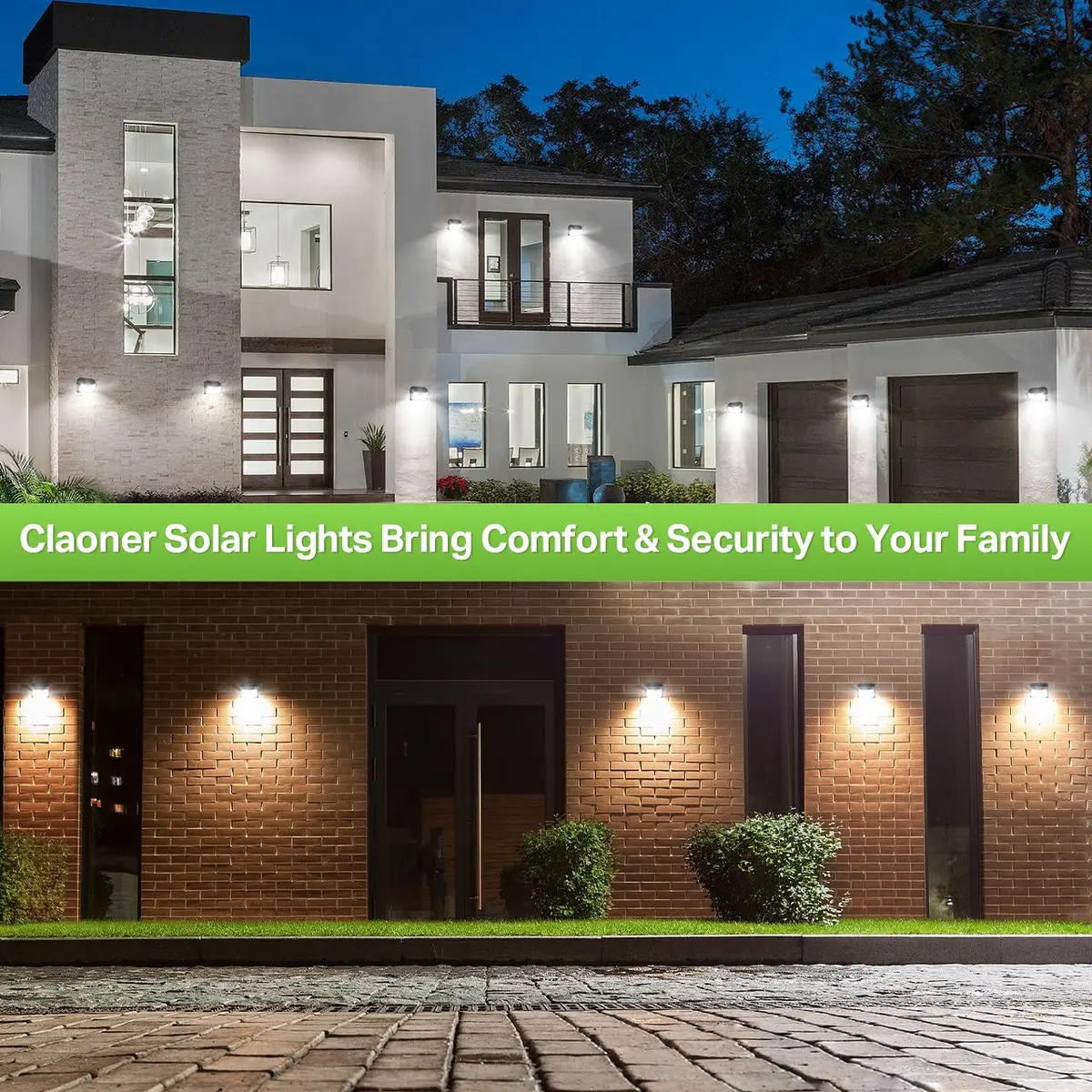 CLAONER Solar Lights Outdoor 10 Pack | Wireless Motion Sensor Waterproof Wall Lights - view 8