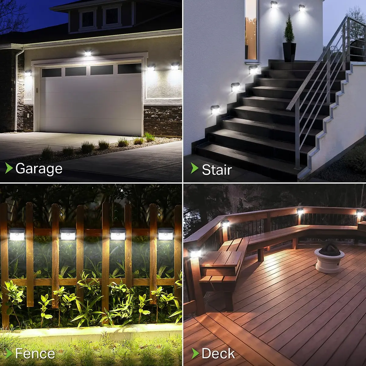 CLAONER Solar Lights Outdoor 10 Pack | Wireless Motion Sensor Waterproof Wall Lights - view 2