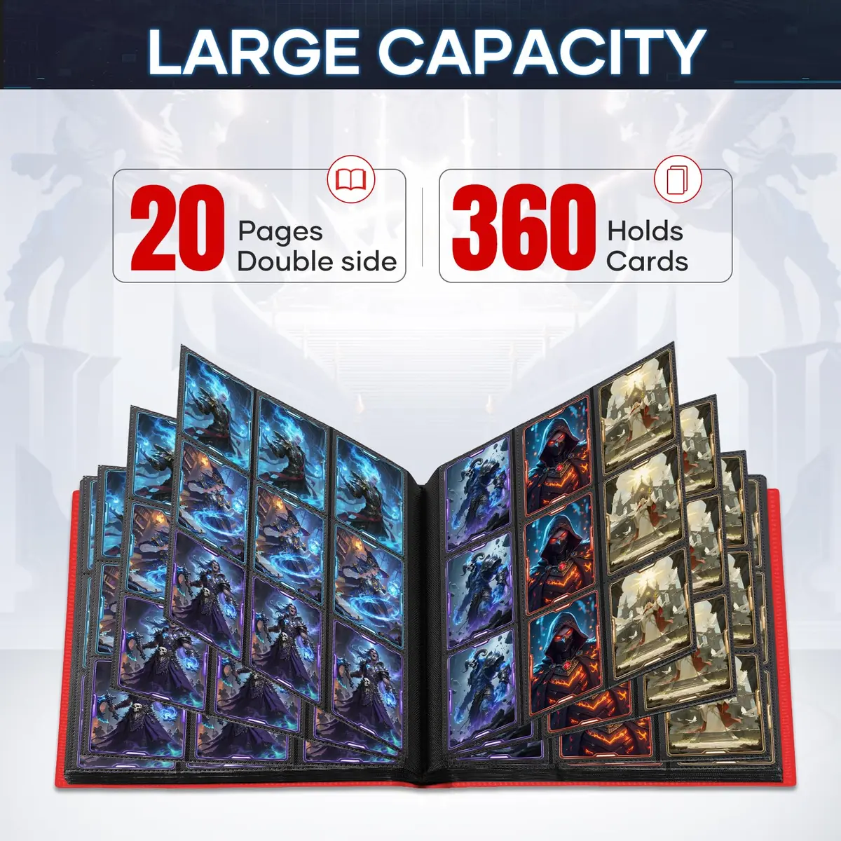 TiopLior Red 9-Pocket Trading Card Binder 360 Pockets | Acid-Free Polypropylene - view 5