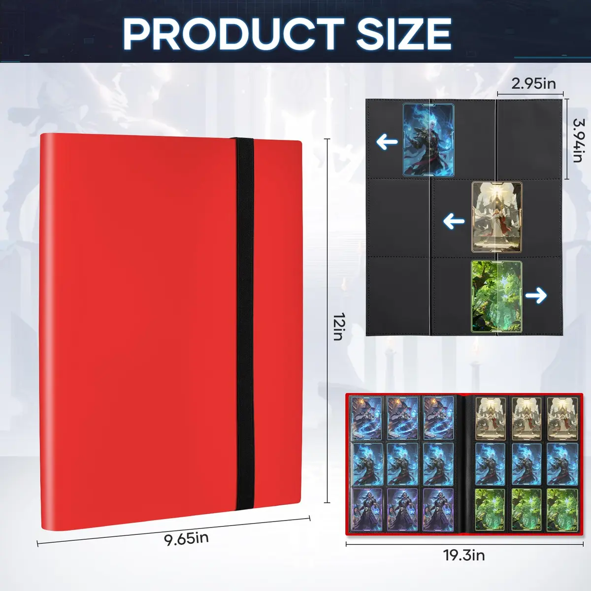 TiopLior Red 9-Pocket Trading Card Binder 360 Pockets | Acid-Free Polypropylene - view 2