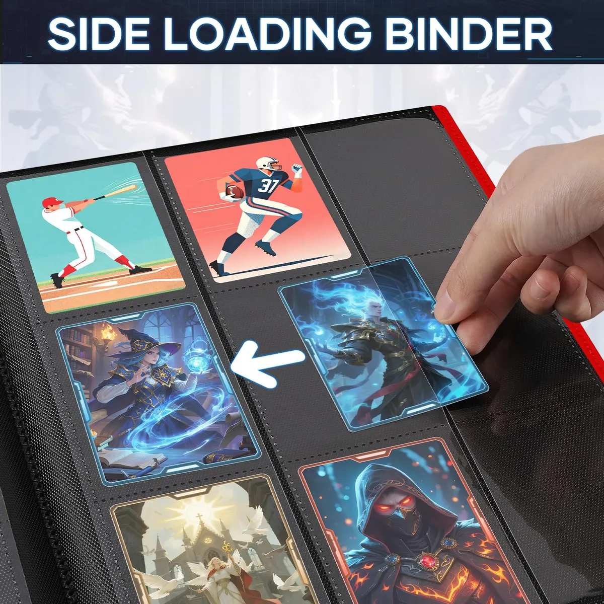 TiopLior Red 9-Pocket Trading Card Binder 360 Pockets | Acid-Free Polypropylene - view 4
