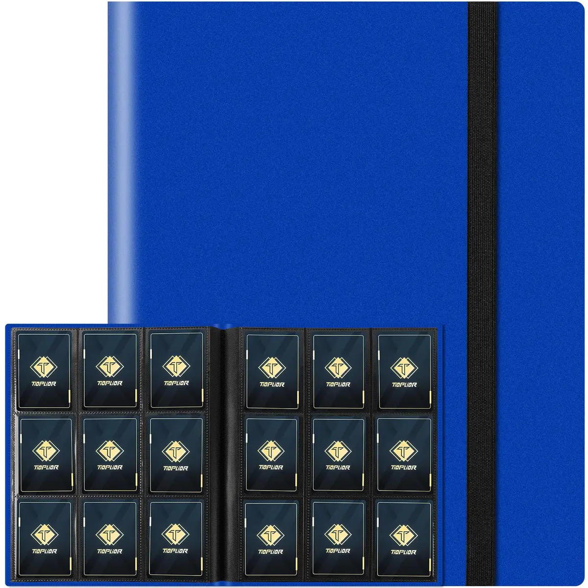 TiopLior Card Binder Album Folder Book Fit for MTG Baseball Football Sports Cards | 360 Pockets, Navy Blue - main product image