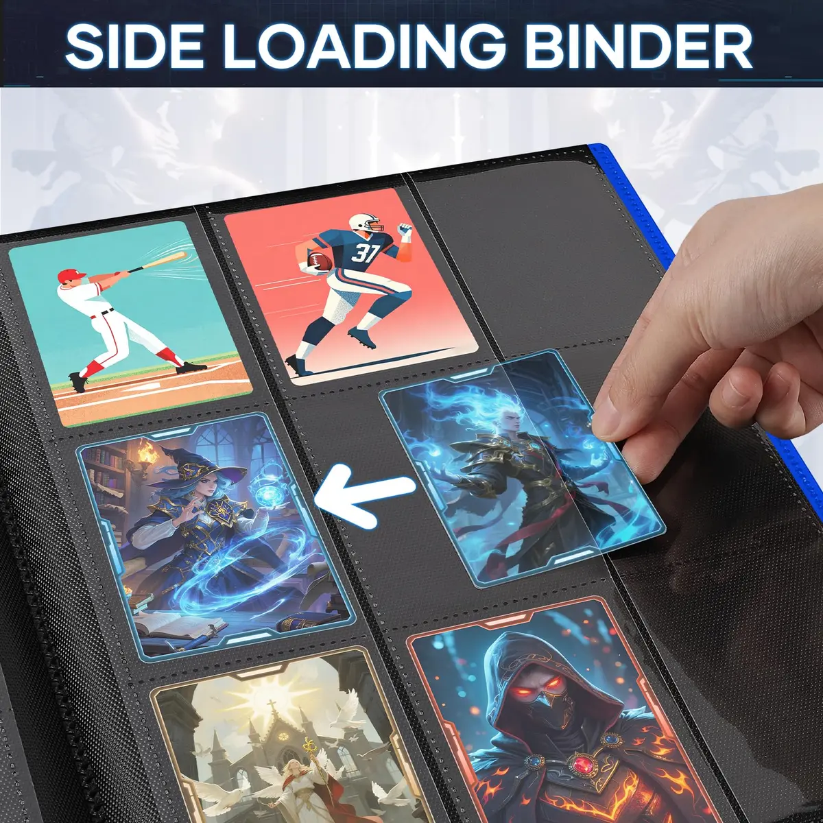 TiopLior Card Binder Album Folder Book Fit for MTG Baseball Football Sports Cards | 360 Pockets, Navy Blue - view 4