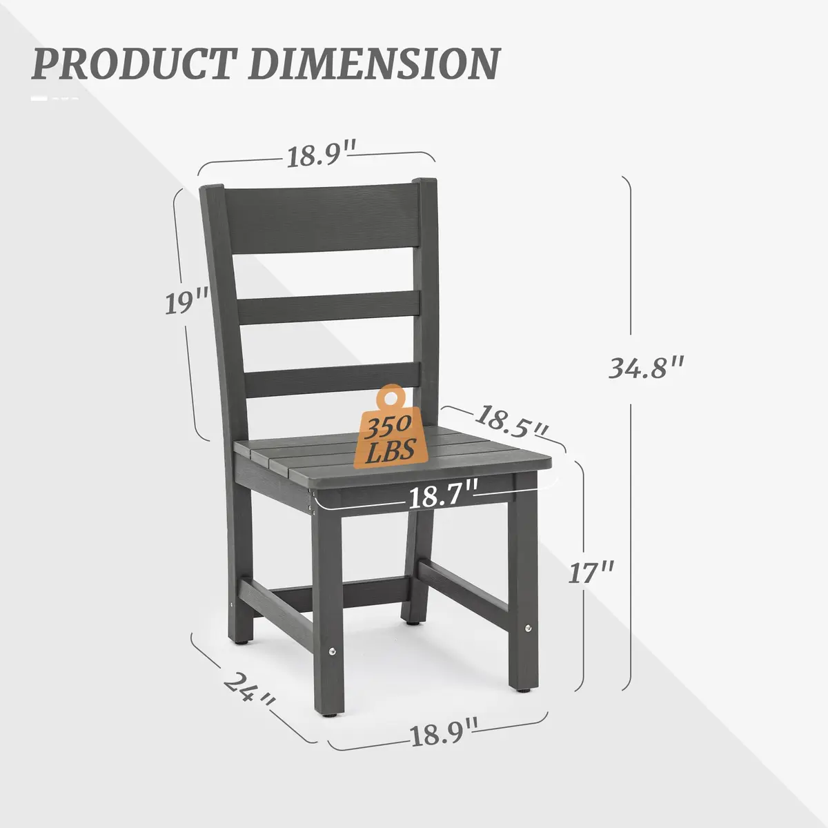 Cozyman Armless Outdoor Dining Chairs | All Weather Resistant HDPS Patio Chairs - view 3