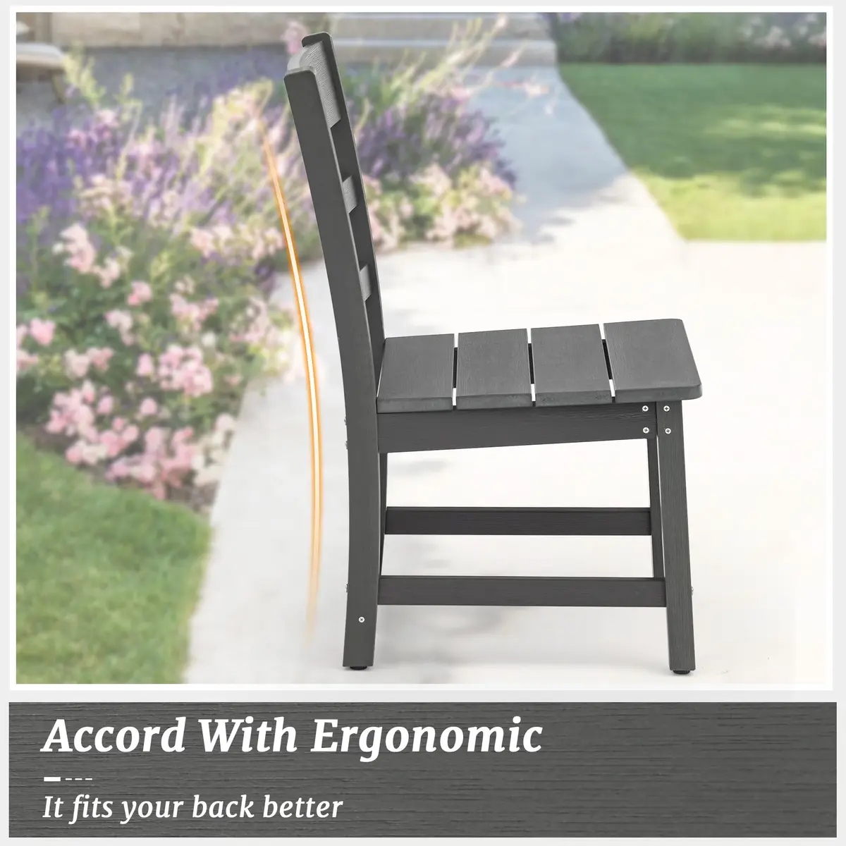 Cozyman Armless Outdoor Dining Chairs | All Weather Resistant HDPS Patio Chairs - view 4