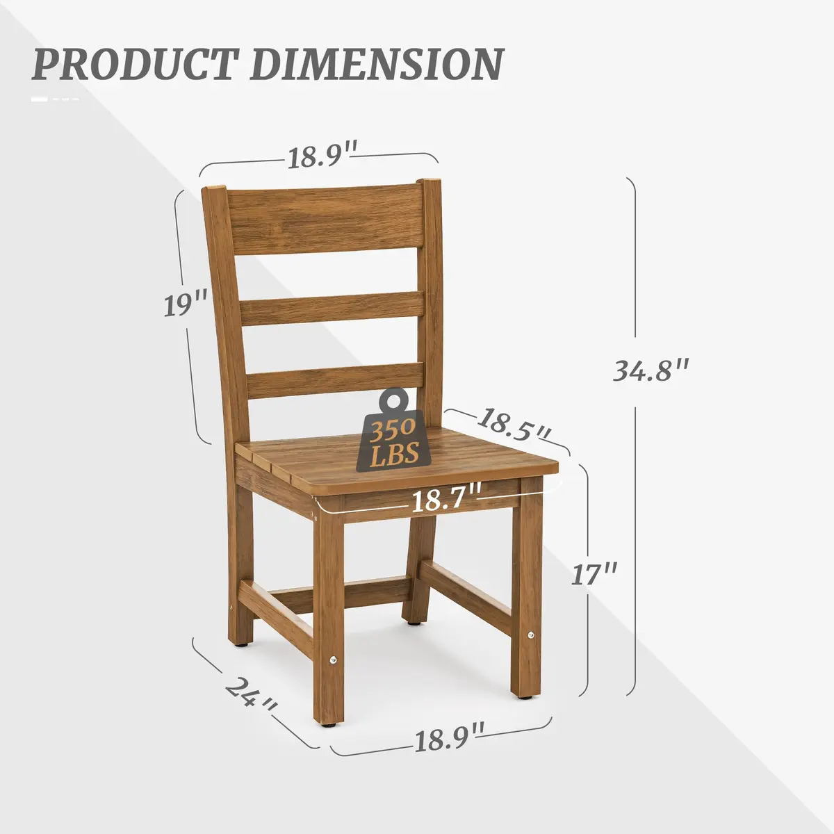 Cozyman Armless Outdoor Dining Chairs | All Weather Resistant HDPS Patio Support 350 LBS - view 3