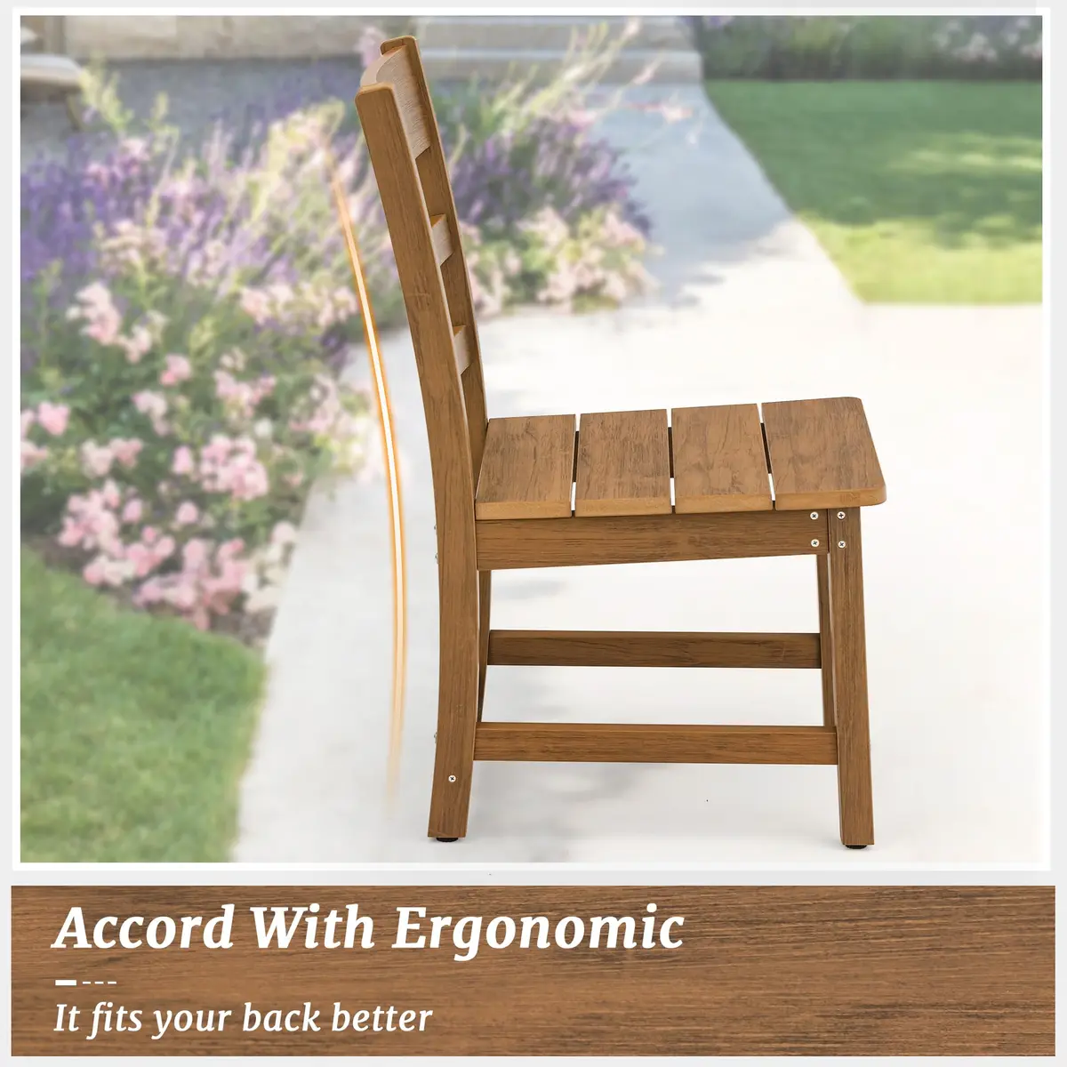 Cozyman Armless Outdoor Dining Chairs | All Weather Resistant HDPS Patio Support 350 LBS - view 4