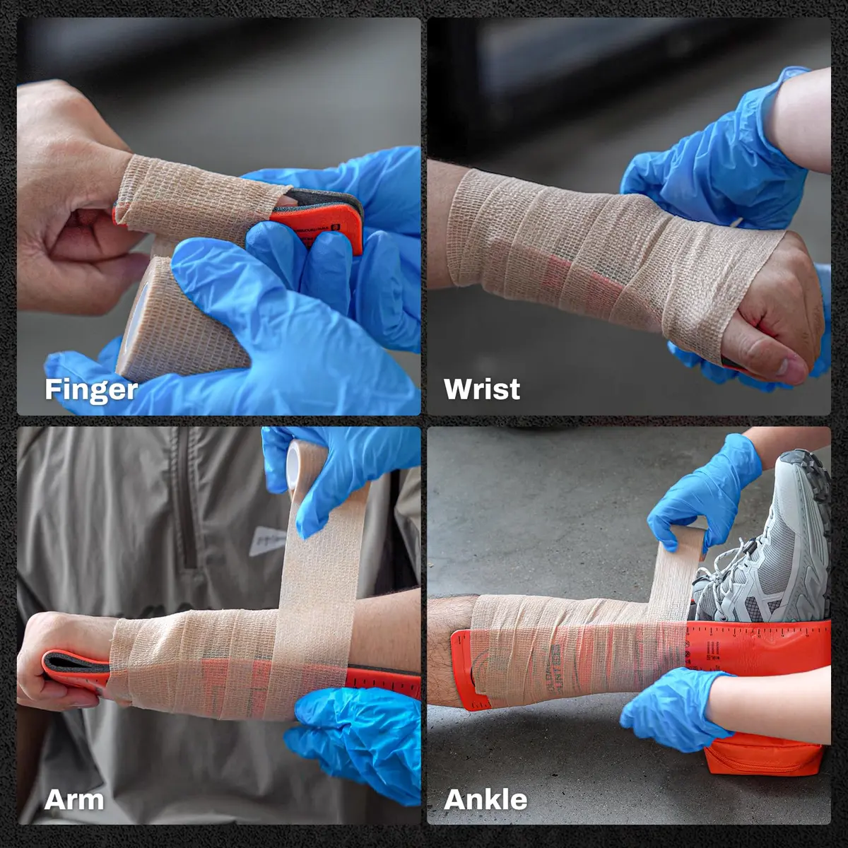 RHINO RESCUE 4-Size Moldable First Aid Splint Kit, Orange-Gray | Durable, Compact & Supportive for Emergency Use - view 4