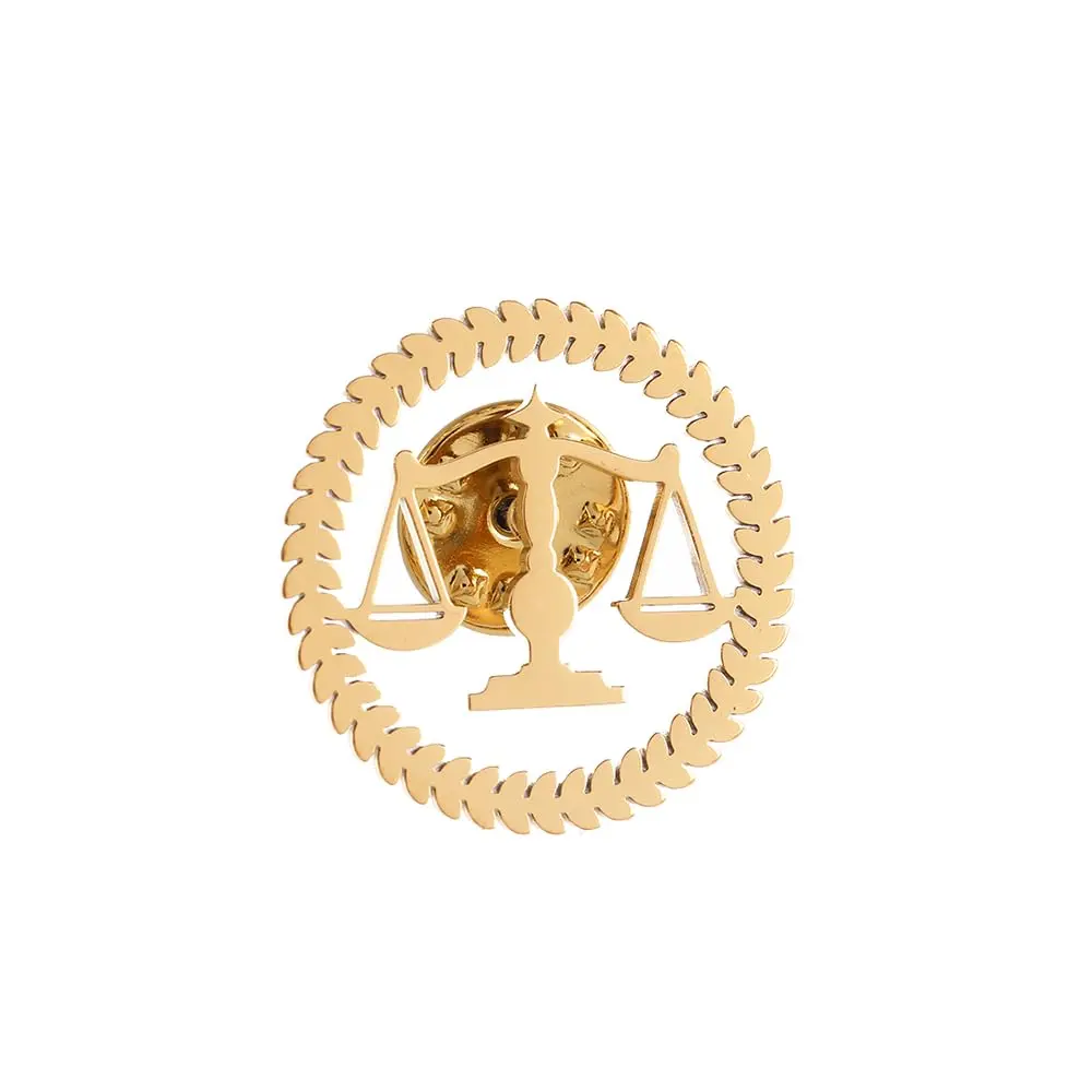 LLYANZ Libra Balance Advocate Brooch 2.5cm | Justice & Equity Symbol for Men - main product image
