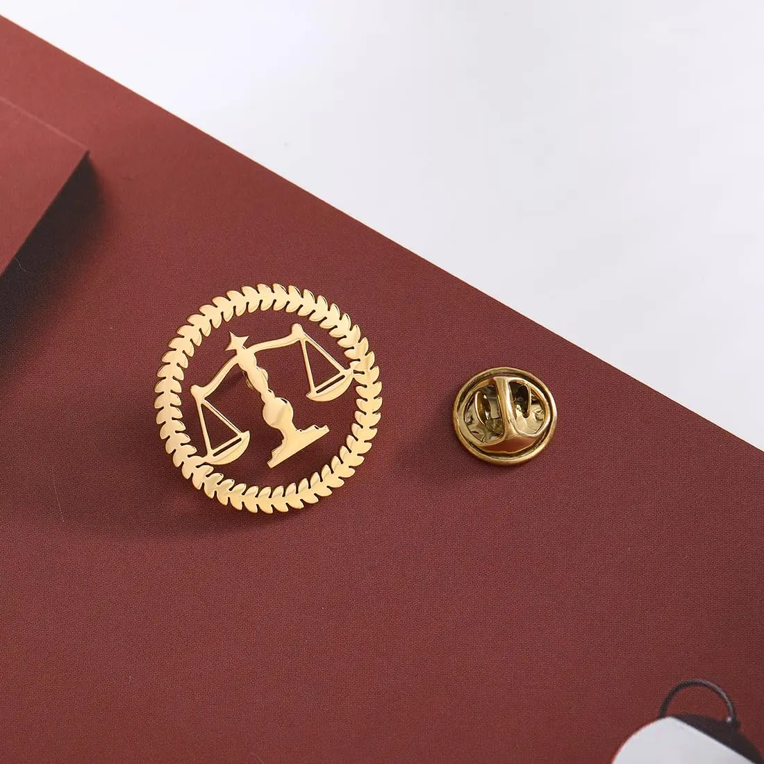 LLYANZ Libra Balance Advocate Brooch 2.5cm | Justice & Equity Symbol for Men - view 7