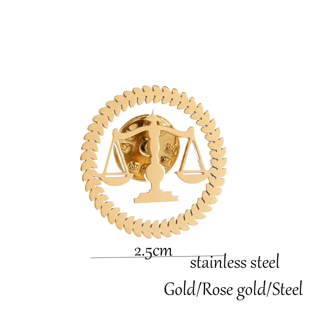 LLYANZ Libra Balance Advocate Brooch 2.5cm | Justice & Equity Symbol for Men - view 3