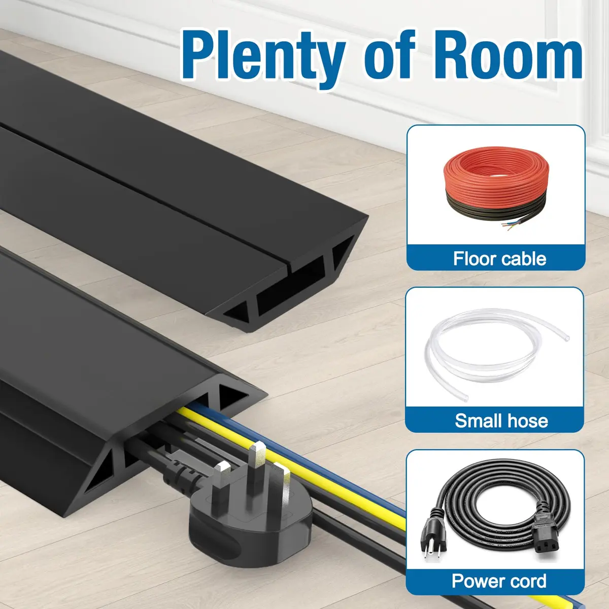 Eapele Heavy Duty Floor Cord Cover Protector 2.0 m (6.5 ft) | Prevents Tripping Hazards - view 6