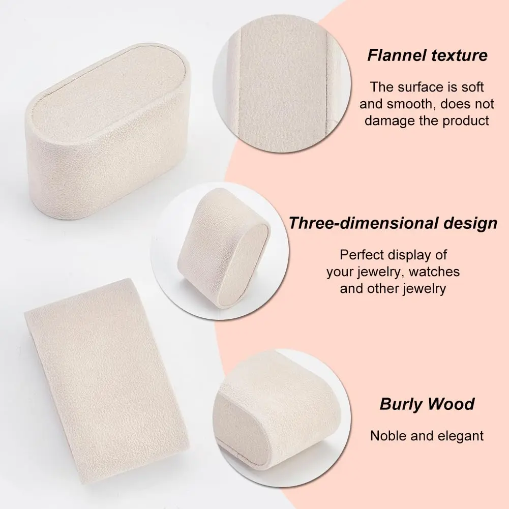 PH PandaHall 12pcs Watch Pillow Inserts Beige | Jewelry Display Cushion for Small Business - view 3