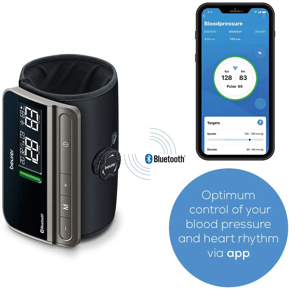 Beurer BM81 easyLock Automatic Upper Arm Blood Pressure Monitor with Bluetooth | 24-40 cm Cuff - view 5
