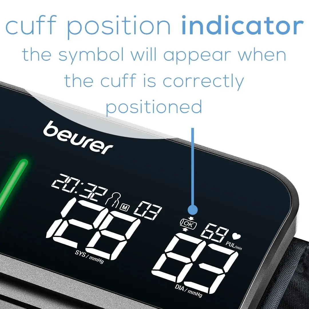 Beurer BM81 easyLock Automatic Upper Arm Blood Pressure Monitor with Bluetooth | 24-40 cm Cuff - view 7