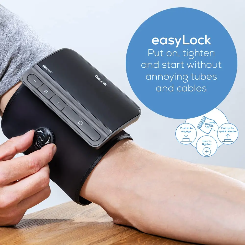 Beurer BM81 easyLock Automatic Upper Arm Blood Pressure Monitor with Bluetooth | 24-40 cm Cuff - view 2
