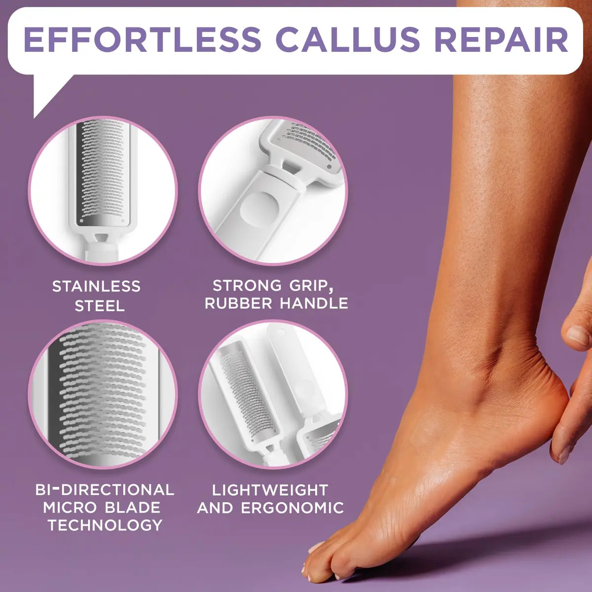 Lee Beauty Professional Foot File Scrubber for Cracked Heels & Dry Skin | Smooth Foot Pedicure Tool - view 2