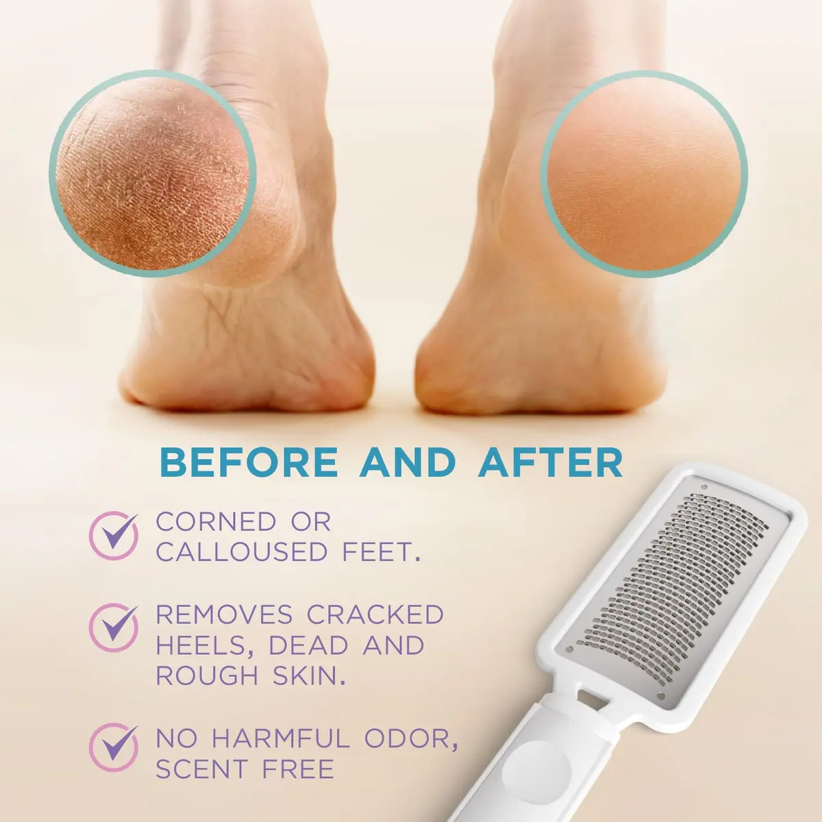 Lee Beauty Professional Foot File Scrubber for Cracked Heels & Dry Skin | Smooth Foot Pedicure Tool - view 3