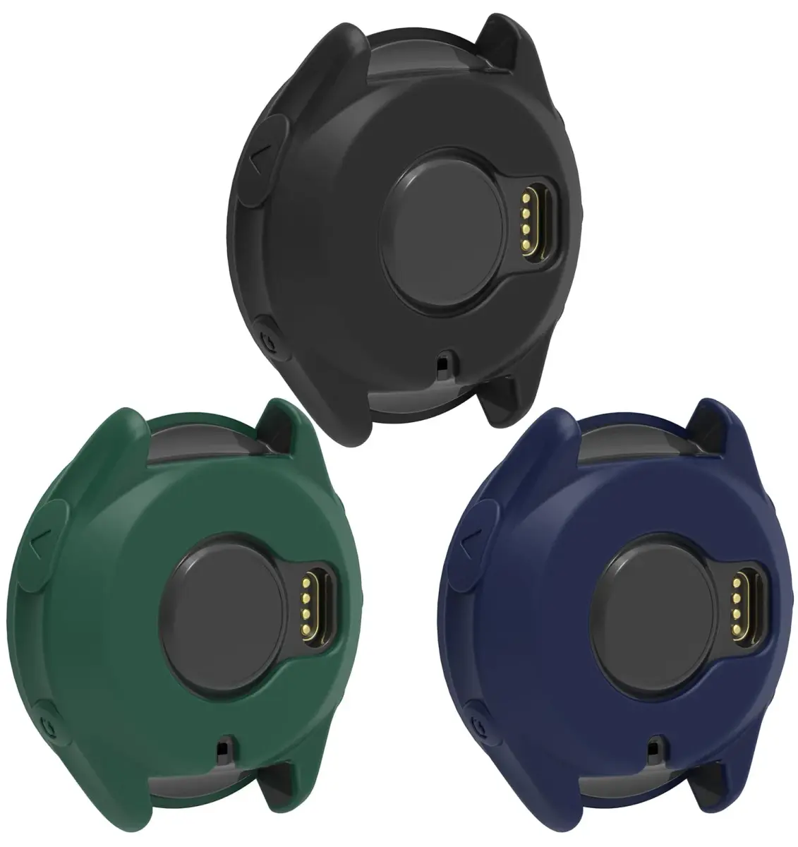 TenCloud Silicone Protective Case for Garmin Forerunner 965 (3 Pack, Black+Green+Blue) - main product image