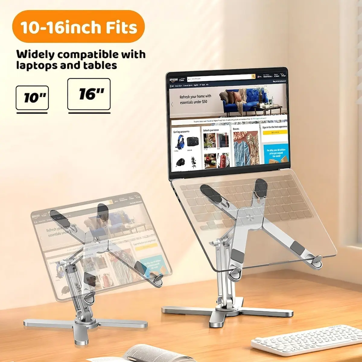 Moallia N86 360 Rotating Laptop Stand 790g (1.75 lb) | Adjustable Aluminum Ergonomic Riser for Laptops up to 16 Inches - view 6