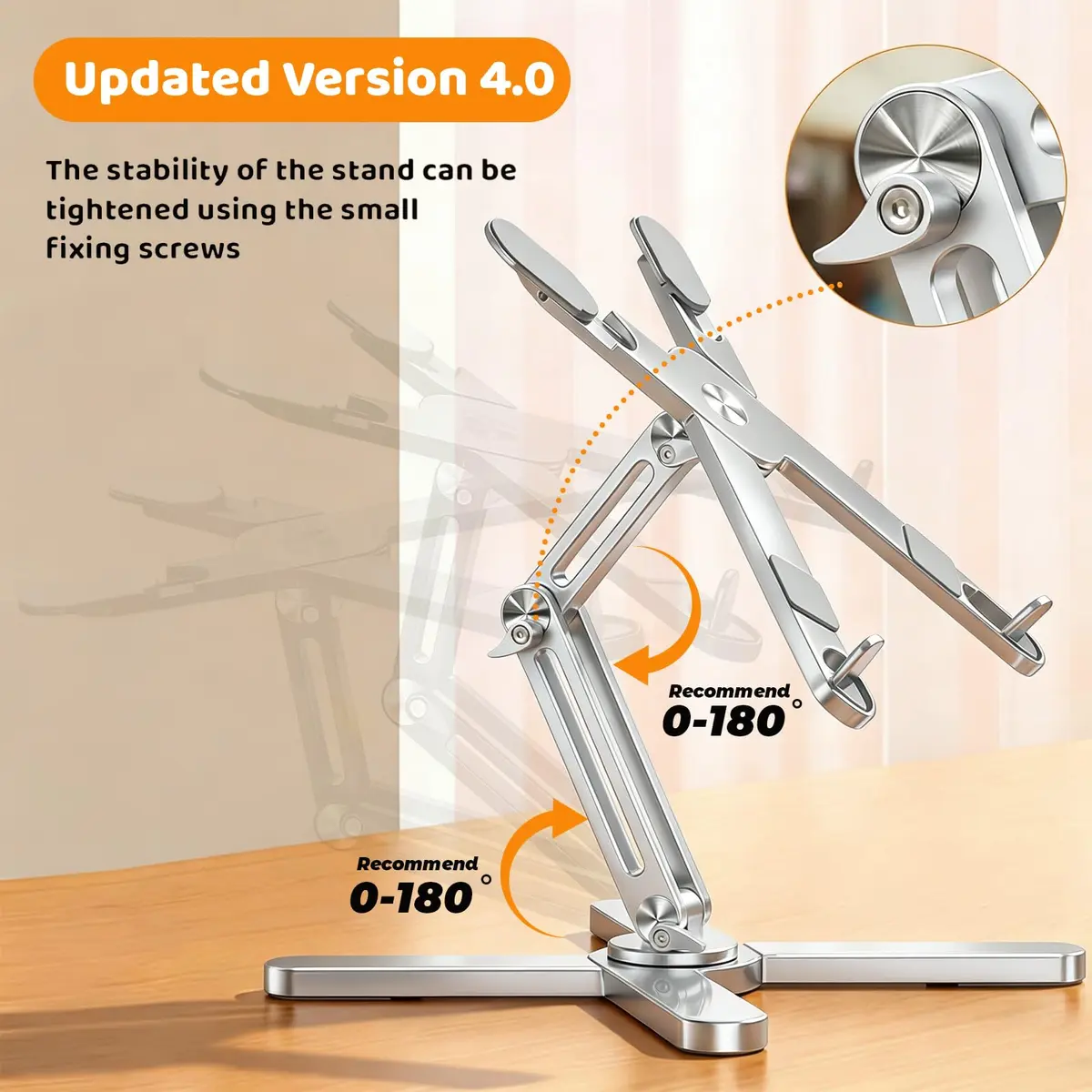 Moallia N86 360 Rotating Laptop Stand 790g (1.75 lb) | Adjustable Aluminum Ergonomic Riser for Laptops up to 16 Inches - view 2