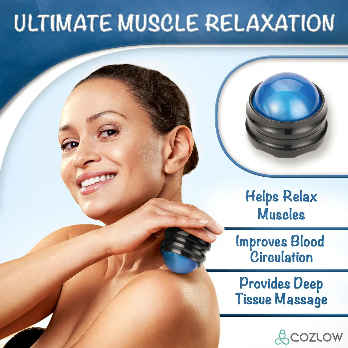COZLOW Massage Ball, Muscle Massager Roller, Trigger Point Deep Tissue Release with 360° Rotation | 6.5cm (2.56in) - view 2