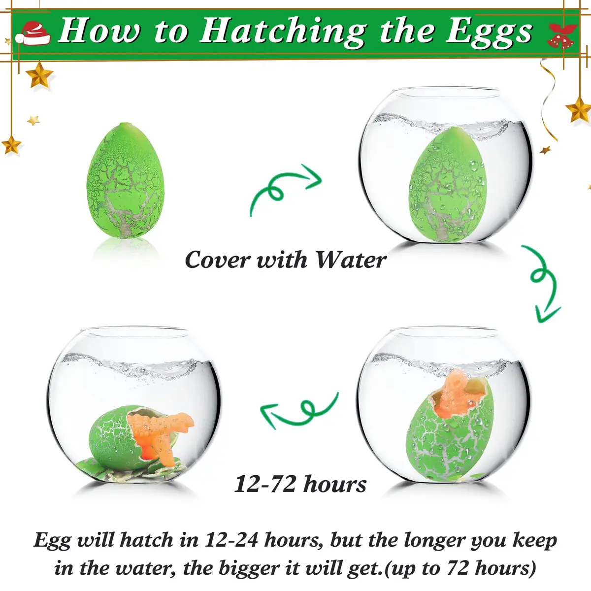 ANPHILE Christmas Party Favors 30 Pack | Hatching Dinosaur Eggs & Cards for Kids - view 6