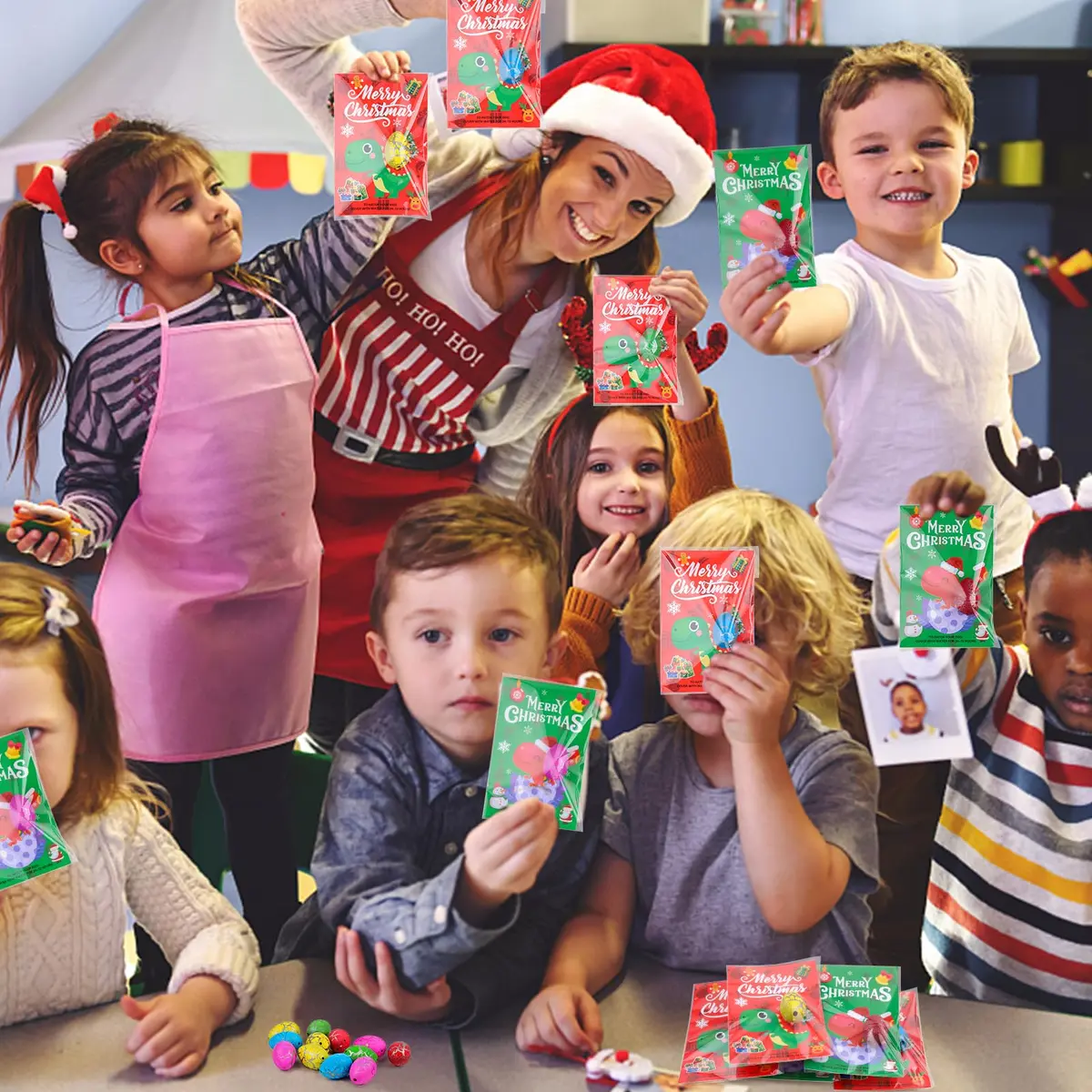 ANPHILE Christmas Party Favors 30 Pack | Hatching Dinosaur Eggs & Cards for Kids - view 7