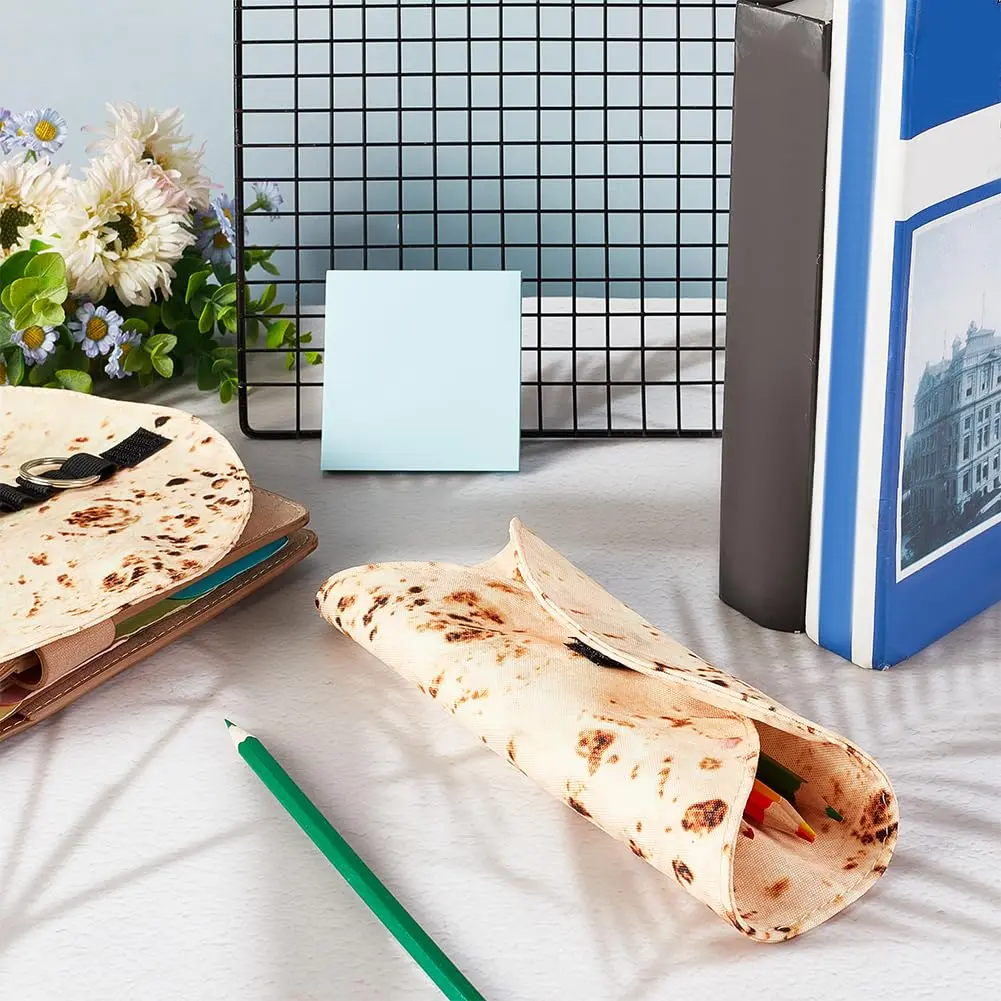 OLYCRAFT Tortilla Pencil Case Holder Roll 22cm (8.66 Inch) | Funny Pancake Stationery Pouch for Students & Office - view 4