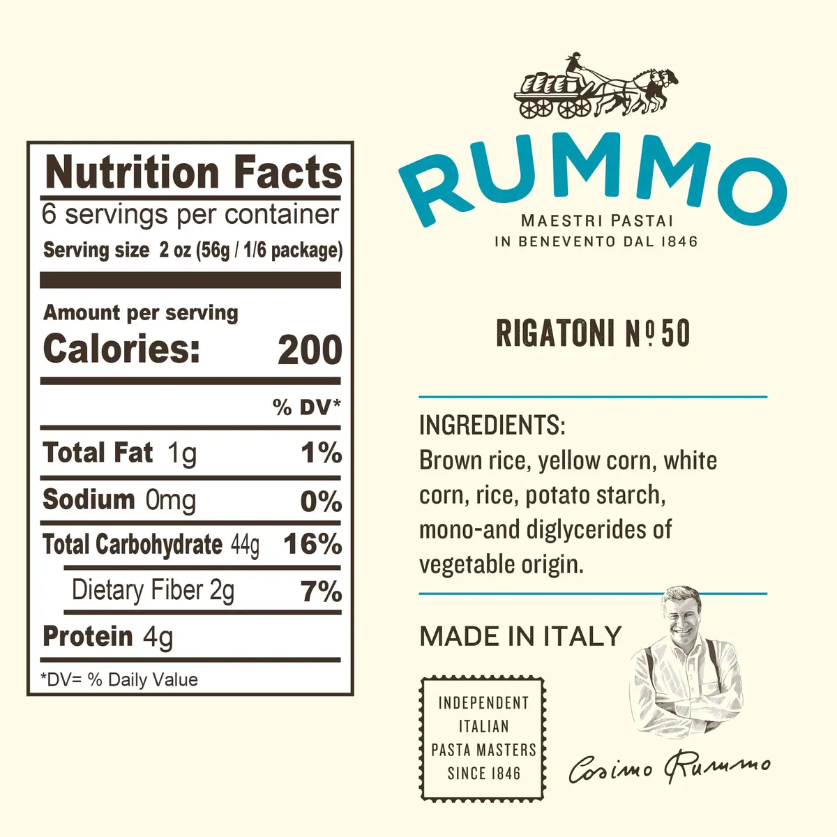 Rummo Gluten Free Rigatoni N.50 | Italian Gluten-Free Pasta from Corn & Rice (12 oz x 12) - view 2