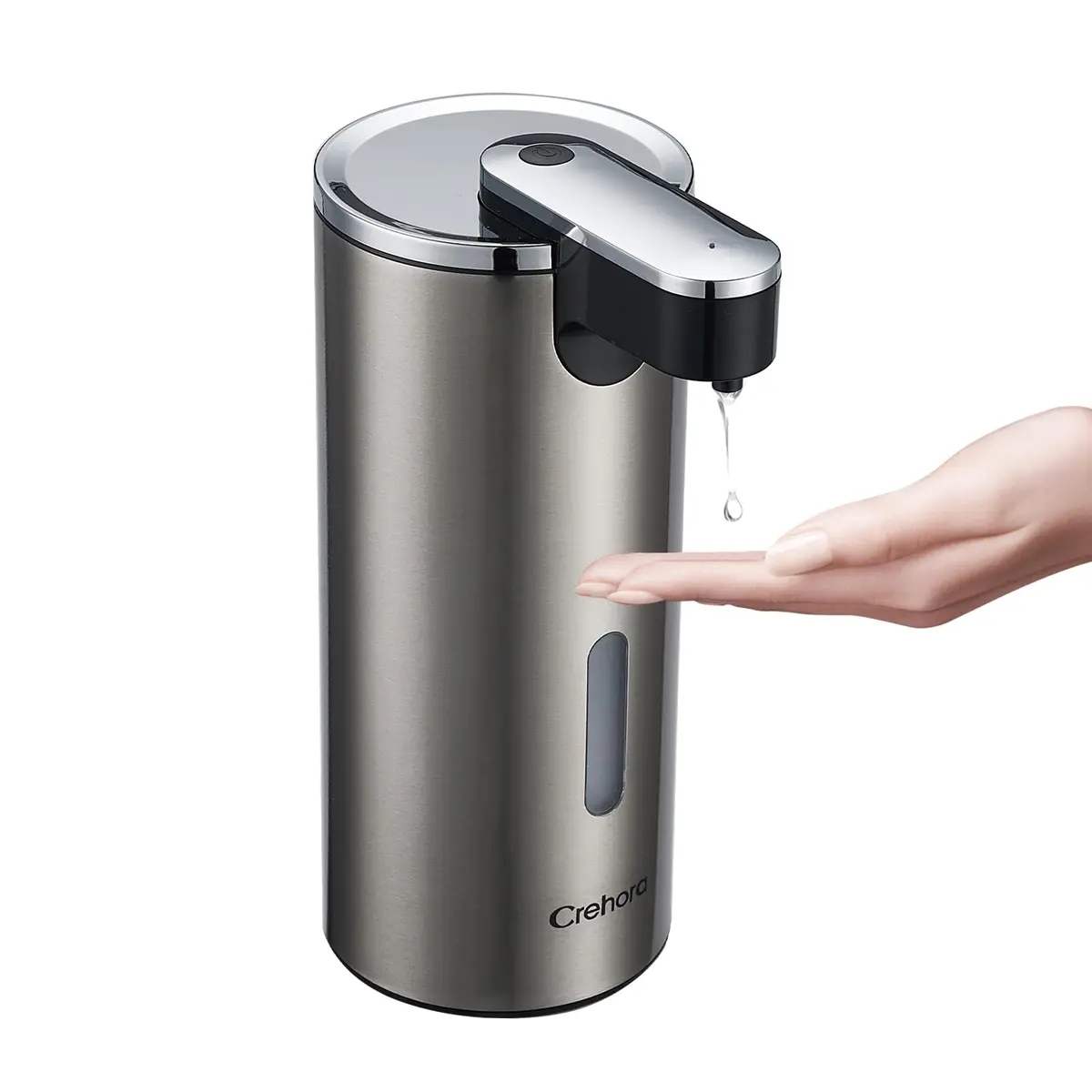 Crehora Automatic Liquid Soap Dispenser Touchless Stainless Steel 340ml (12oz) | Hygienic Hands-Free Dispensing - main product image