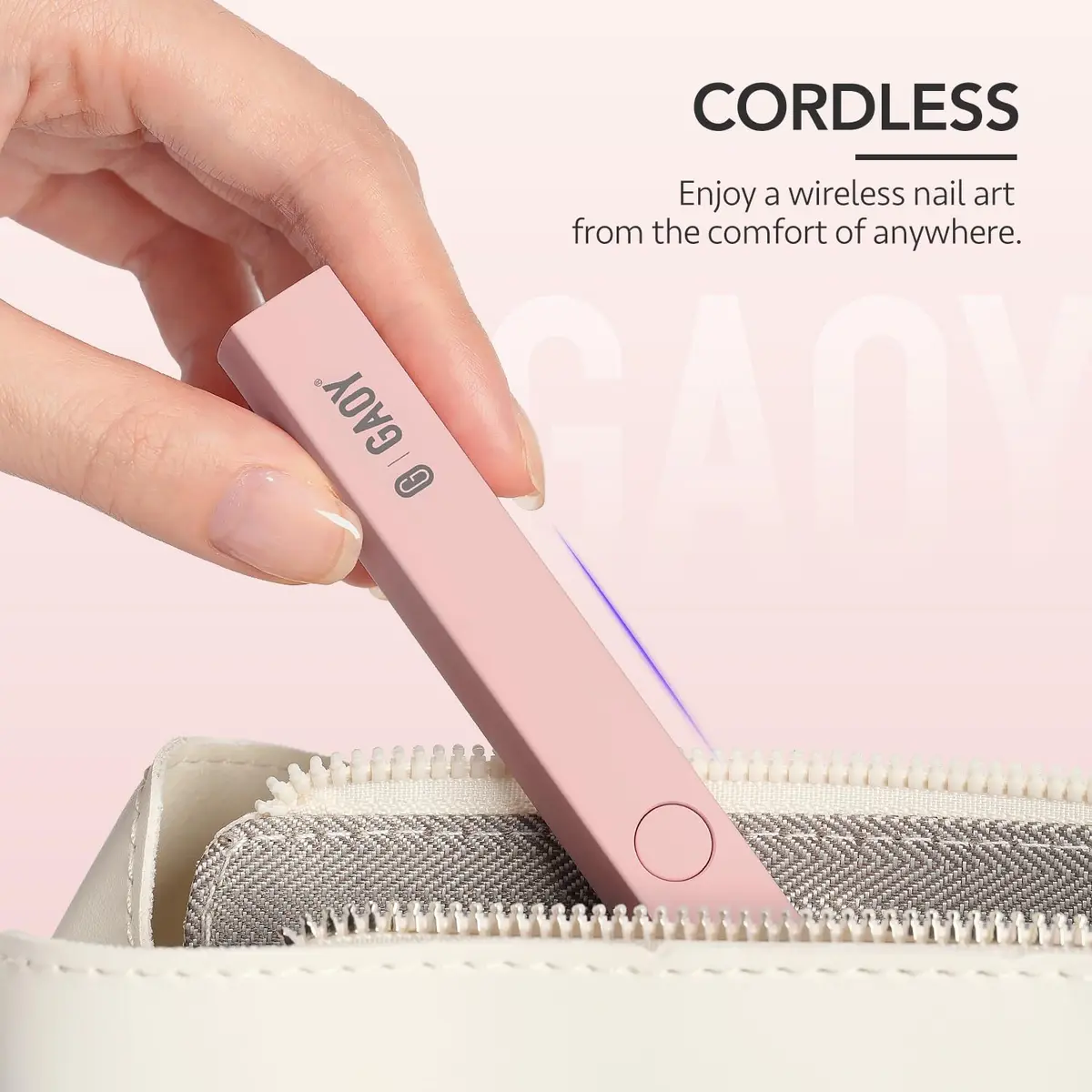 GAOY Handheld UV LED Nail Lamp Pink | Quick Dry Cordless Gel Manicure Light - view 6