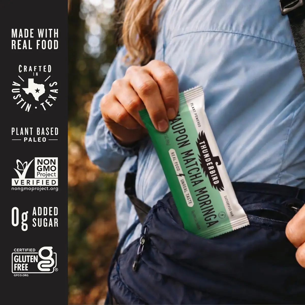 Thunderbird Bars Energy Snack Gluten-Free Protein Vegan Paleo Non-GMO 12x1.7 oz | Real Food Fuel - view 2